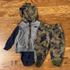 Carter’s Baby Boy 3 Piece Set - Dino/Camo Print